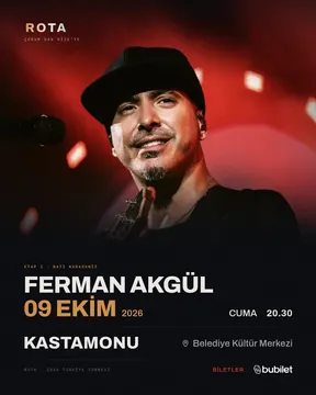 Kastamonu — Ferman Akgül, 09 Ekim 2026, Kastamonu Belediyesi Nikah ve Konferans Salonu — 2026 Türkiye turnesi afişi
