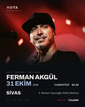 Sivas — Ferman Akgül, 31 Ekim 2026, Sivas Muhsin Yazıcıoğlu Kültür Merkezi — 2026 Türkiye turnesi afişi
